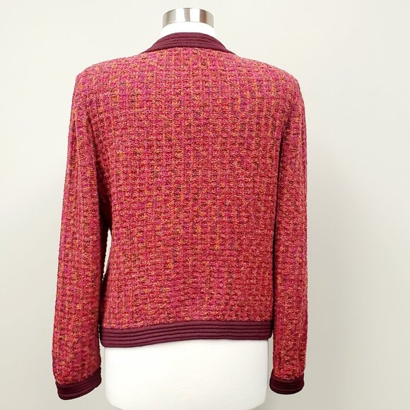 St John Sport Wool Blend Knit Cardigan Sz Medium - Picture 6 of 11